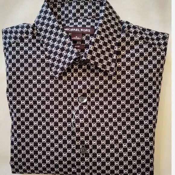 MICHAEL KORS SLIM FIT STRETCH MEN LONG‎ SLEEVE DRESS SHIRT SZ L NWOT - Picture 1 of 3